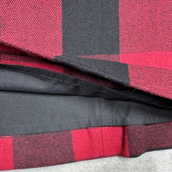 J.Crew Factory Wool Blend Harvest Plaid Buffalo Red Black Mini Skirt Size 12 - Picture 7 of 16
